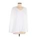 Nine West Long Sleeve Blouse: White Tops - Women's Size Medium