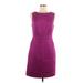 The Limited Casual Dress - Sheath High Neck Sleeveless: Purple Solid Dresses - Women's Size 6