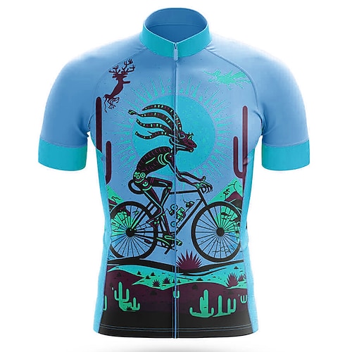 Herren Radtrikot Grafik Lustig Kurzarm Fahhrad Trikot Oberteil mit 3 Gesäßtaschen Mountainbike MTB Straßenradsport Schnelltrocknend Reflektierende Streifen Rückentasche Feuchtigkeitsableitend Sport Image