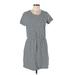 Old Navy Casual Dress - Mini Scoop Neck Short sleeves: Gray Print Dresses - Women's Size Large