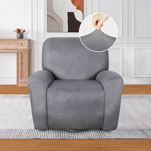 Relaxsessel-Bezüge, Stretch-Leder-Sofabezug, Relaxsessel-Bezüge für 1-Sitzer-Relaxsofa, Einzelsitz-Relaxcouch-Bezüge, 4er-Set, weicher Spandex, maschinenwaschbar Image