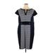 Sandra Darren Casual Dress - Mini: Blue Chevron Dresses - Women's Size 24