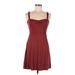 Socialite Casual Dress - Party Sweetheart Sleeveless: Burgundy Solid Dresses - Women's Size Medium