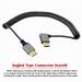 Chenyang HDMI 2.0 Male to HDMI Male 4K 60hz Stretch Coiled Cable Left Angled 90 Degree for HDTV Computer Laptop Monitor