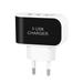 Universal Three USB Ports Outlet Wall Charger AC Power Adapter 3.1A Fast Charge Plug With LED Light For 7/ 6s/ Tablets/ / / Nexus/ HTC/ And More With EU Plug (Black)