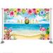 Flamingo Aloha Backdrop Tropical Summer Hawaiian Beach Background Birthday Wedding Hawaiian Party Decor