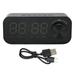 Bluetooth Speaker Alarm Clock Radio Digital LED Display Subwoofer Mini Mirror Bluetooth Speaker Alarm Clock for Bedroom Black