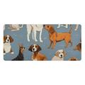 Cartoon Different Beagles Dogs Desk Mats Large Mouse Pad Long Keyboard Computer Rubber Base Non-Slip Mats Accessories Decor for Office Home 16.5 x35.4