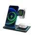 Wireless Charger 3 in 1 Wireless Charging Station 15W Fast Foldable Charging Stand for for iPhone 15 14 13 12 11 Pro Max for Apple Watch for Airpods Black