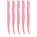 Dekaim Straight Hairpiece Clip 5pcs Clip in Hairpiece Colored Straight Hair Extensions Clip Hairpiece Clip for Party Cosplay(Light pink)