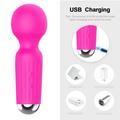 Mini Manual Waterproof Back Massagers Rechargeable Cordless Hand Wand Massager for Neck Shoulder Back Foot Muscle Body Massage Sport Recovery Rose Red