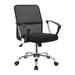 Inbox Zero Maleki Swivel Task Chair in & Chrome Upholstered/Metal in Black | 37.25 H x 22.85 W x 24.4 D in | Wayfair