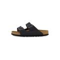 Birkenstock Herren Pantoletten ARIZONA SFB LEOI aus Leder, schwarz, Gr. 41EU