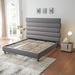 Latitude Run® Platform Bed Upholstered/Linen in Gray | 64.37 H x 74.8 W x 86.61 D in | Wayfair F3A617CC44BF45F587911CBADDE4A225