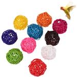 10 Pièces Boules de Rotin pour Oiseaux, Jouets pour Petits Animaux à Macher, Jouet Rongeur, Jouets