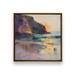 Wrought Studio™ Nocturne Sunset Soiree V1 (Square) Framed On Canvas by Azure Artisanal Studio Print in Indigo/Orange/Pink | 1.75 D in | Wayfair