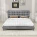Red Barrel Studio® Carrol Velvet Platform Bed w/ Headboard Wood & /Upholstered/Velvet in Gray | 36 H x 68 W x 85 D in | Wayfair