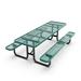 Arlmont & Co. Kristy Commercial Grade Expanded Mesh Metal Outdoor Picnic Table w/ Anchors Metal in Green | 30 H x 95.75 W x 57.5 D in | Wayfair