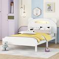 Zoomie Kids Nannie Wood Platform Storage Bed Wood in White | 40.9 H x 44.5 W x 80.5 D in | Wayfair 806FD576881C41EBA4BAF2DF535A8DC2