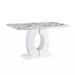 Wrought Studio™ Modern Minimalist White Marble Patterned Dining Table, Bar Table. A Rectangular Office Desk. Game Table. Table. Used In Restaurants | Wayfair