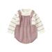 aturustex Striped Knit Sweater Rompers for Toddler Baby with Long Sleeves