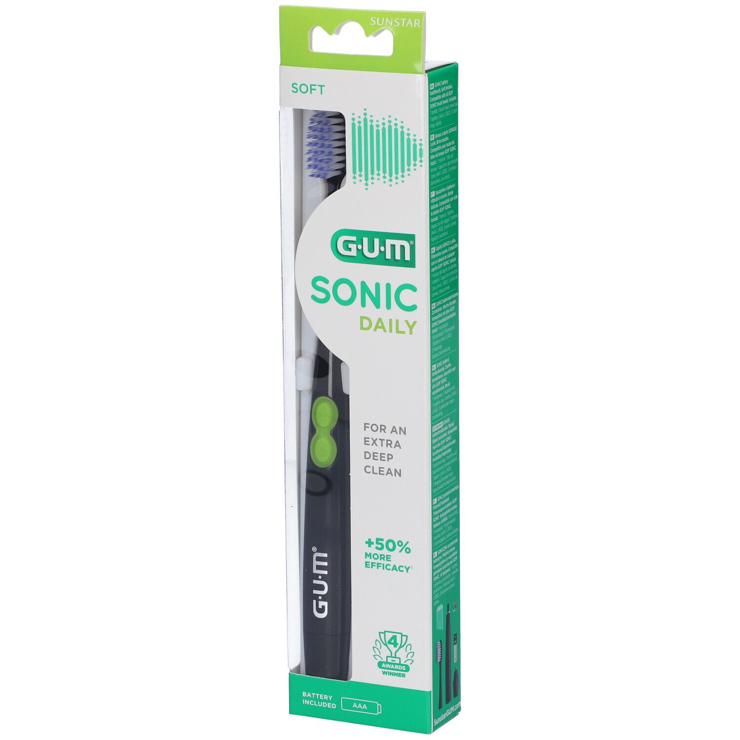 GUM® SONIC DAILY BLACK 4100 Spazzolino elettrico a batteria 1 St