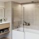 800x1400mm Over Bath Shower Screen Door 6mm Easy Clean Glass Shelves Door Panel Chrome Pivot Double Panel - Aquariss