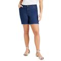 Plus Size Women's Raw Hem June Fit Denim Shorts by June+Vie in Medium Blue (Size 14 W)