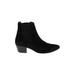 Maje Boots: Chelsea Boots Chunky Heel Casual Black Solid Shoes - Women's Size 40 - Almond Toe