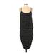 Victoria's Secret Casual Dress - Midi Scoop Neck Sleeveless: Black Stripes Dresses - Women's Size Small