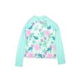 Lands' End Rash Guard: Teal Floral Sporting & Activewear - Kids Girl's Size X-Large