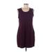 32 Degrees Casual Dress - Sheath Scoop Neck Sleeveless: Burgundy Dresses - Women's Size Medium