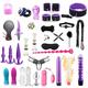 YUFENG2 Bondage Set Restraints Slave Restraints Sex Toy Game Tools Kit Dildo Set Erotic Fetish Sex Toys Blindfold Whip Gag Handcuffs for Lovers Women and Men in Bed (Color : Lila)