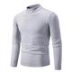RKYNOOZX Men jumpers Autumn Sweater Men's Half High Neck Basic Solid Color Casual Versatile Round Neck Knit With Sweater Inside-light Grey-xl 60-68kg