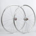 Bicycle Wheels 700c Silver C/V Rims Brakes 7-11 Gearbox Flywheel 23-48c Tyres Road Front And Rear Wheels Double Wall Rims