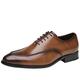 Ninepointninetynine Formal Dress Shoes for Men Lace Up Apron Toe Burnished Toe Shoes Vegan Leather Non Slip Anti-Slip Low Top Party (Color : Brown, Size : 9.5 UK)