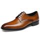 Ninepointninetynine Dress Oxford for Men Lace Up Square Apron Burnish Toe Derby Shoes Leather Block Heel Resistant Non Slip Rubber Sole Low Top Prom (Color : Brown, Size : 6 UK)