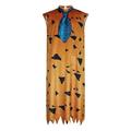 AYYOHON Adult Fred Costume Classic Fred Tunic with Tie Mens Orange Outfits Halloween Caveman Cosplay Suit L