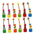Vaguelly 24 Pcs Thumb Toy Marionette Puppets Giraffe Thumb Push Puppets Animal Shaking Dancing Toys Giraffe Toy Kids Finger Puppet Press Base Thumb Puppet Statuette Child Puzzle Wood