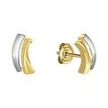 Paar Ohrstecker VIVANCE "585/- Gelbgold bicolor glanz/matt" Ohrringe Gr. ONE-SIZE, Gold, bunt (mehrfarbig) Damen Ohrstecker