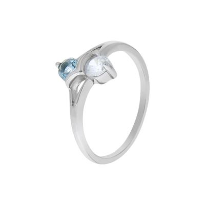 Fingerring VIVANCE "925/- Sterling Silber rhodiniert mit Zirkonia und Glasstein" Gr. 58, weiß (weiß, weiß), Fingerringe, Damen, 058 (18,5), Silber 925 (Sterlingsilber) Image