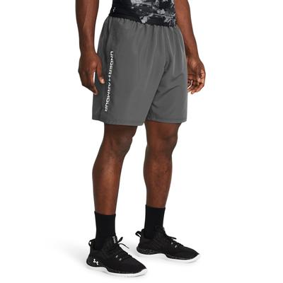 Shorts UNDER ARMOUR "UA TECH WOVEN WORDMARK SHORT", Herren, Gr. M, N-Gr, grau, Stoff, Obermaterial: 100% Polyester, unifarben, sportlich, Hosen Image