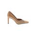 Impo Heels: Slip On Stilleto Cocktail Party Tan Print Shoes - Women's Size 8 1/2 - Almond Toe