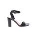 A New Day Sandals: Strappy Chunky Heel Cocktail Black Solid Shoes - Women's Size 8 1/2 - Open Toe