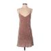 Reformation Casual Dress - A-Line Plunge Sleeveless: Brown Print Dresses - Women's Size Small