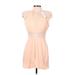 Dance & Marvel Casual Dress - Mini Plunge Short sleeves: Pink Print Dresses - Women's Size Medium