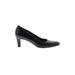 Salvatore Ferragamo Heels: Slip-on Chunky Heel Classic Black Solid Shoes - Women's Size 9 - Almond Toe