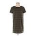 Forever 21 Casual Dress - Mini Crew Neck Short sleeves: Gray Color Block Dresses - Women's Size Small