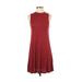 American Eagle Outfitters Casual Dress - A-Line High Neck Sleeveless: Red Solid Dresses - Women's Size Small