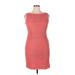 Adrianna Papell Casual Dress - Sheath Crew Neck Sleeveless: Red Solid Dresses - Women's Size 14